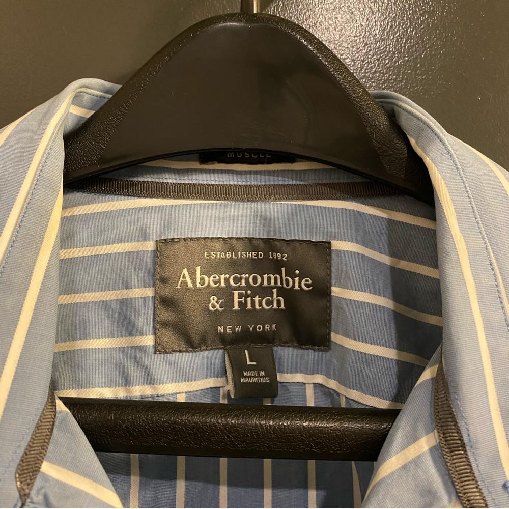 Men’s Abercrombie Striped Long Sleeve Button Down | L - Picture 3 of 6